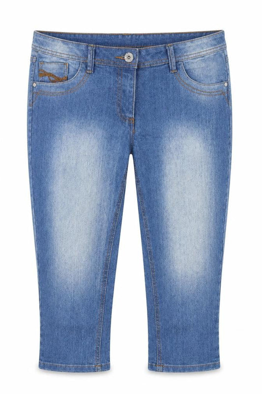 Dnmx Jeans Womens Blue Cotton Cropped Jeans Size 34 in L20 in Regular Zip