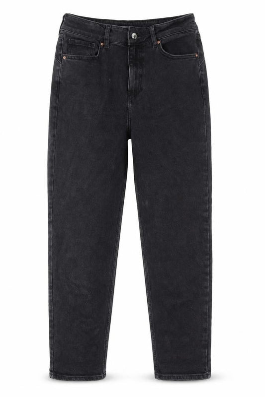 Denim & Co. Womens Black Cotton Mom Jeans Size 12 L28 in Regular Zip