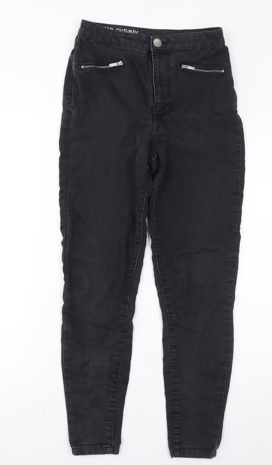 Marks and Spencer Womens Black Cotton Skinny Jeans Size 8 L27 in Regular Zip