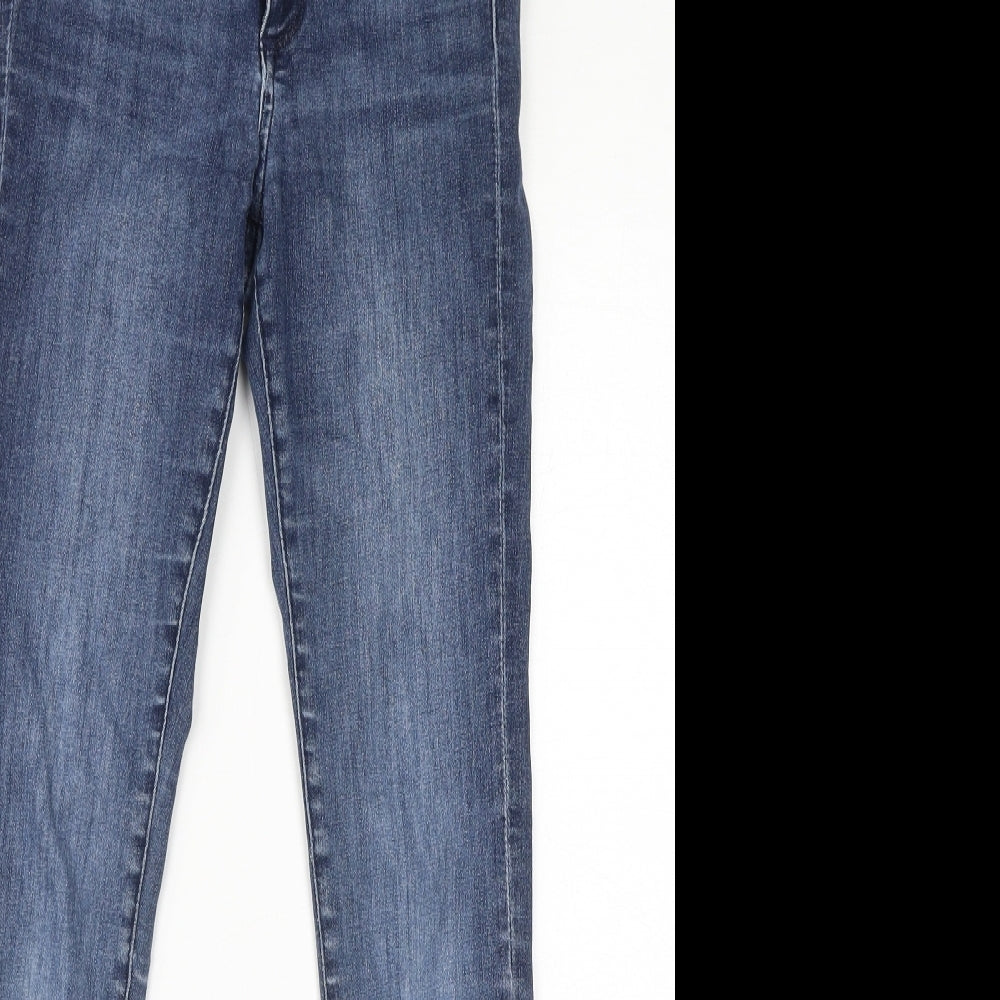 H&M Womens Blue Cotton Skinny Jeans Size 26 L28 in Regular Zip