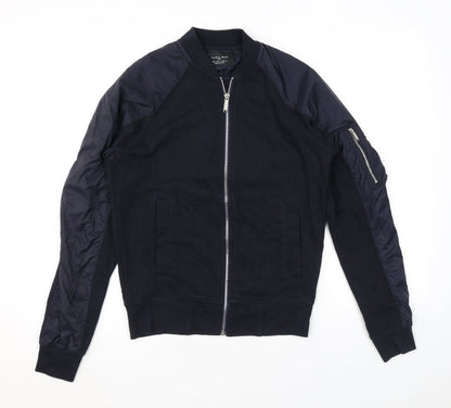 Zara Mens Black Bomber Jacket Jacket Size S Zip