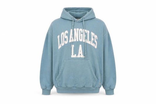 Pull&Bear Mens Blue Polyester Pullover Hoodie Size M - Logo