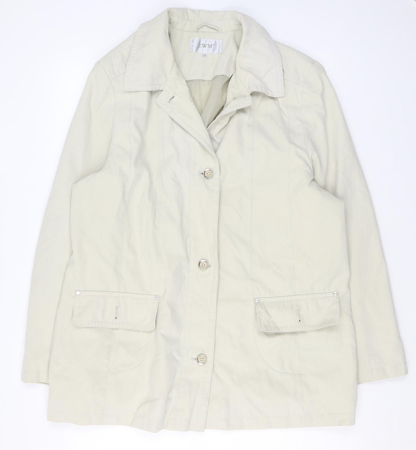 EWM Womens Beige Jacket Size 20 Button