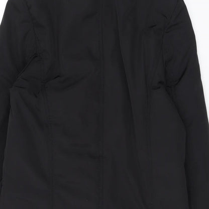 Minuet Womens Black Rain Coat Coat Size 8 Zip