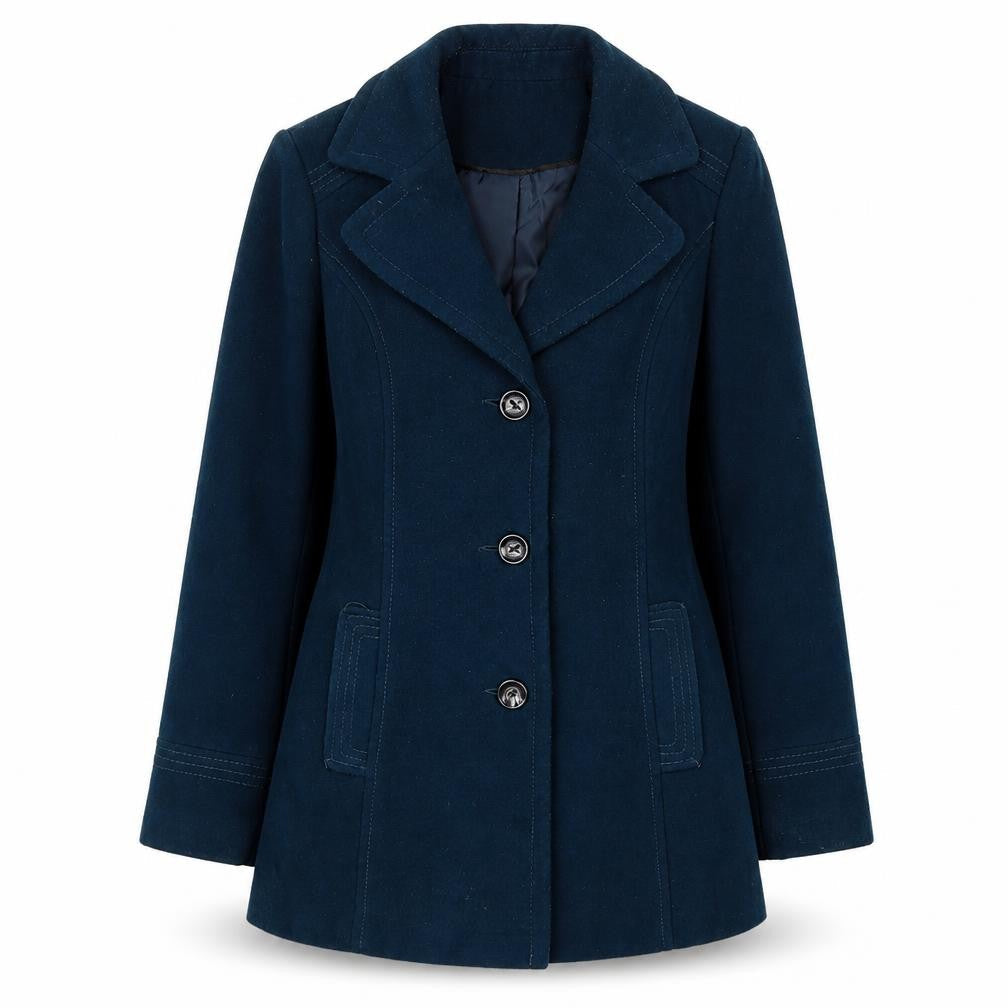 BHS Womens Blue Pea Coat Coat Size 12 Button