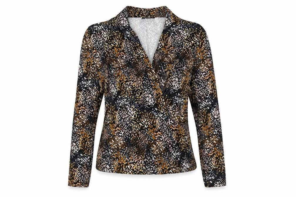 Wallis Womens Multicoloured Geometric Viscose Basic Blouse Size 14 V-Neck