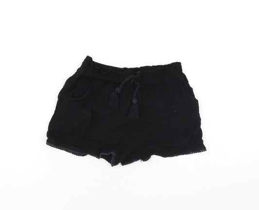 NEXT Girls Black Vinyl Bermuda Shorts Size 8 Years Regular