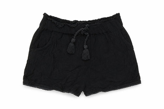 Next Girls Black Vinyl Bermuda Shorts Size 8 Years Regular