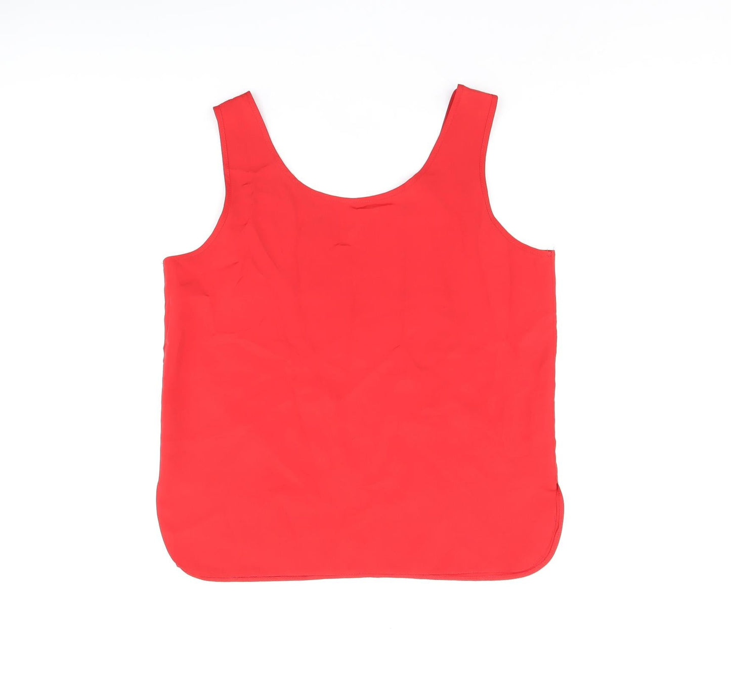 Etam Womens Red Polyester Basic Tank Size 14 Scoop Neck