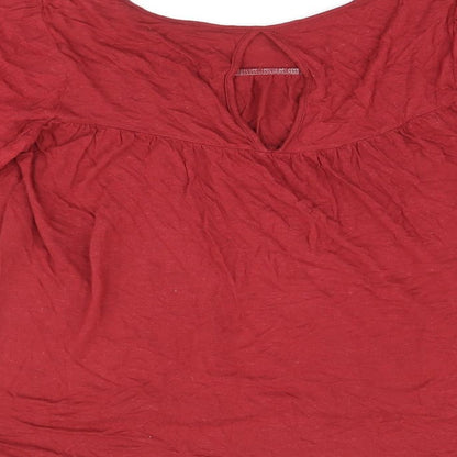 Clockhouse Womens Red Viscose Basic Blouse Size XS Boat Neck
