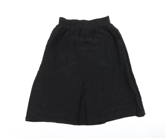 Abiana Womens Black Silk Swing Skirt Size 14 Zip