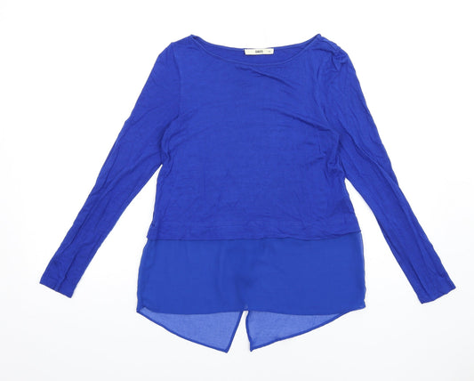 Oasis Womens Blue Viscose Basic T-Shirt Size XS Round Neck