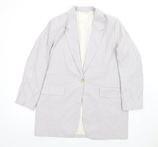 H&M Mens Grey Jacket Blazer Size M Button