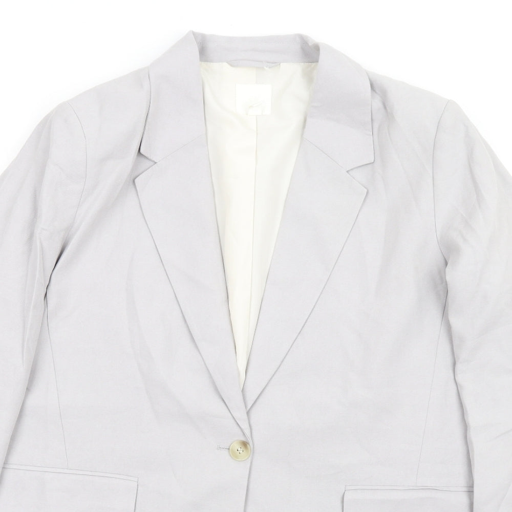 H&M Mens Grey Jacket Blazer Size M Button