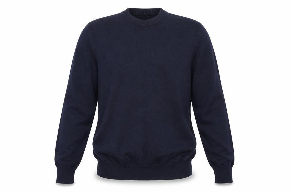 Douglas Howard Mens Blue Crew Neck Wool Pullover Jumper Size L Long Sleeve