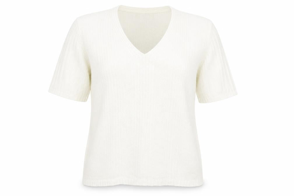 Berkertex Womens Ivory V-Neck Acrylic Pullover Jumper Size 14