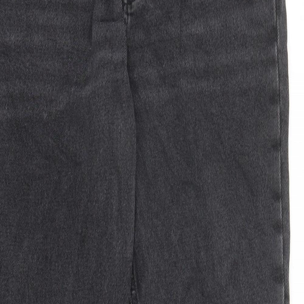H&M Womens Black Cotton Straight Jeans Size 10 L31 in Regular Zip