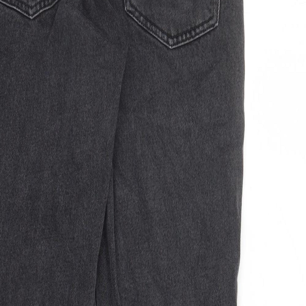 H&M Womens Black Cotton Straight Jeans Size 10 L31 in Regular Zip
