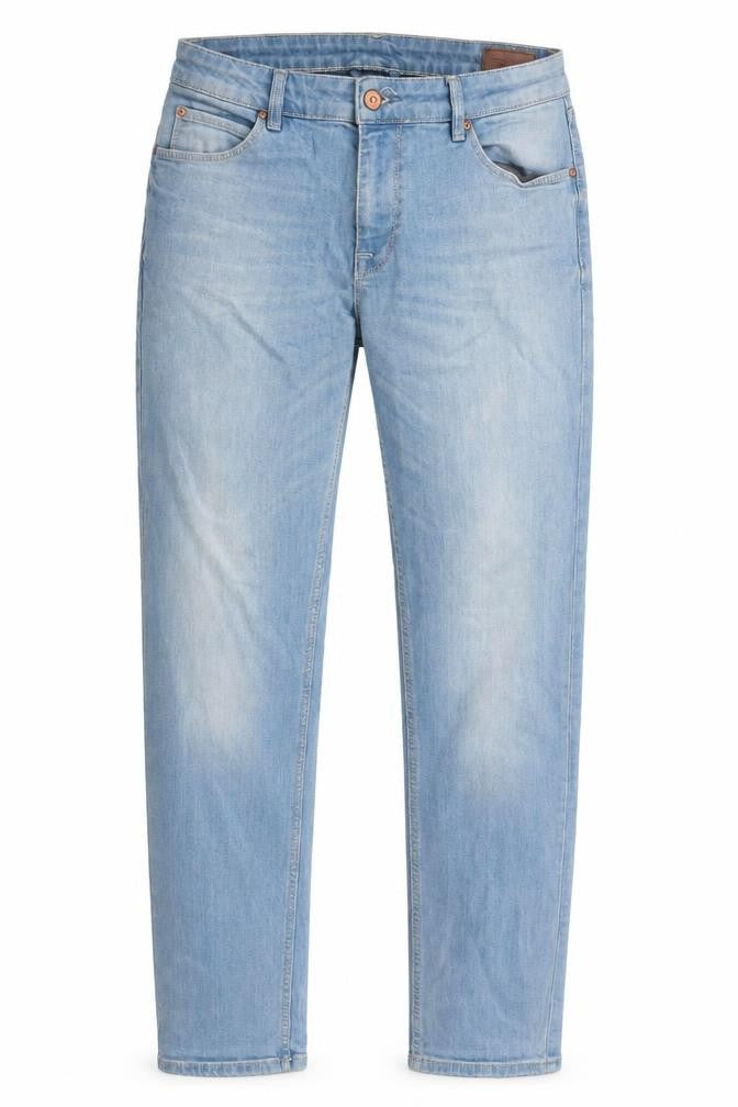 ASOS Mens Blue Cotton Straight Jeans Size 32 in L33 in Regular Zip