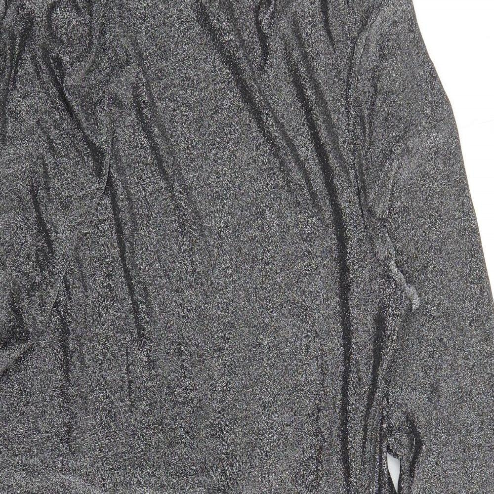 Marks and Spencer Womens Silver Polyamide A-Line Size 20 Round Neck Pullover - Shoulder Pads