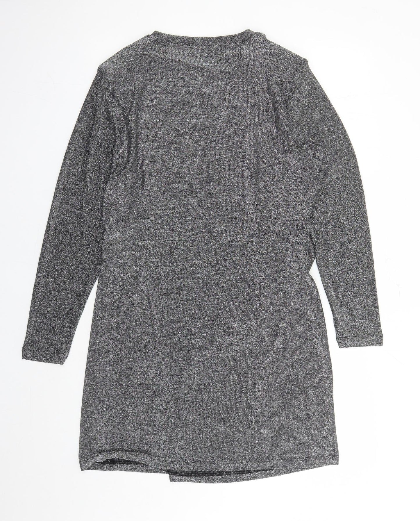 Marks and Spencer Womens Silver Polyamide A-Line Size 18 Round Neck Pullover - Shoulder Pads
