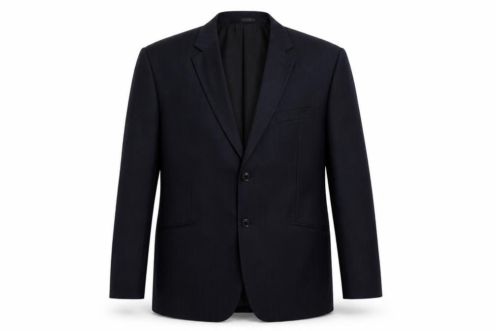 Brook Taverner Mens Blue Striped Polyester Jacket Suit Jacket Size 42 Regular
