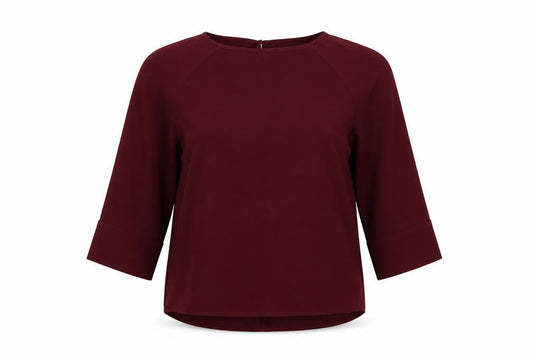 Marks and Spencer Womens Red Polyester Basic Blouse Size 12 Round Neck