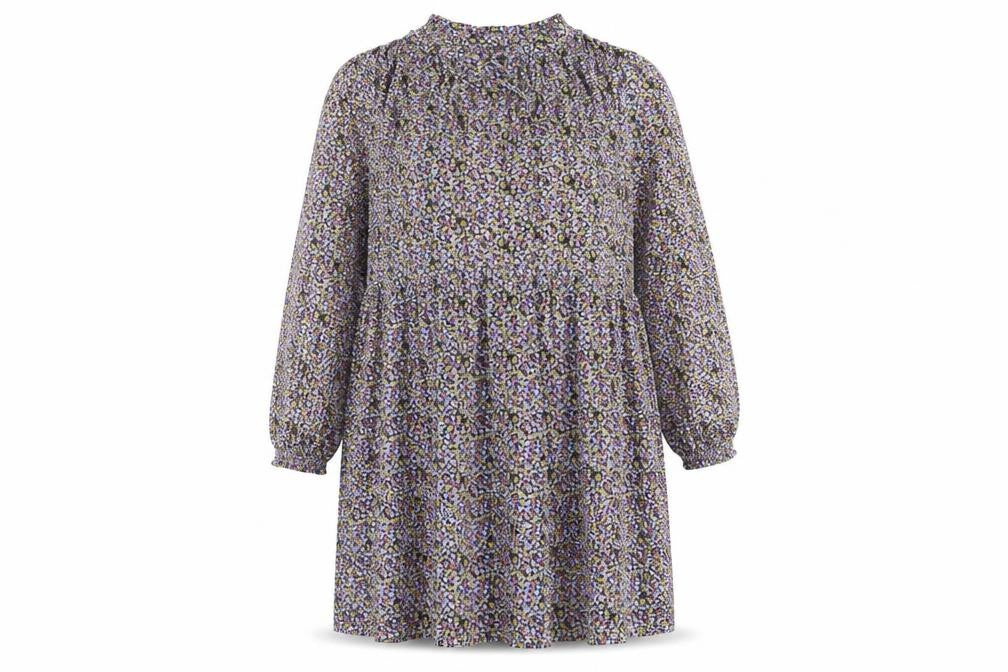 Marks & Spencer Womens Multicoloured Floral Polyester A-Line Size 20 V-Neck Tie