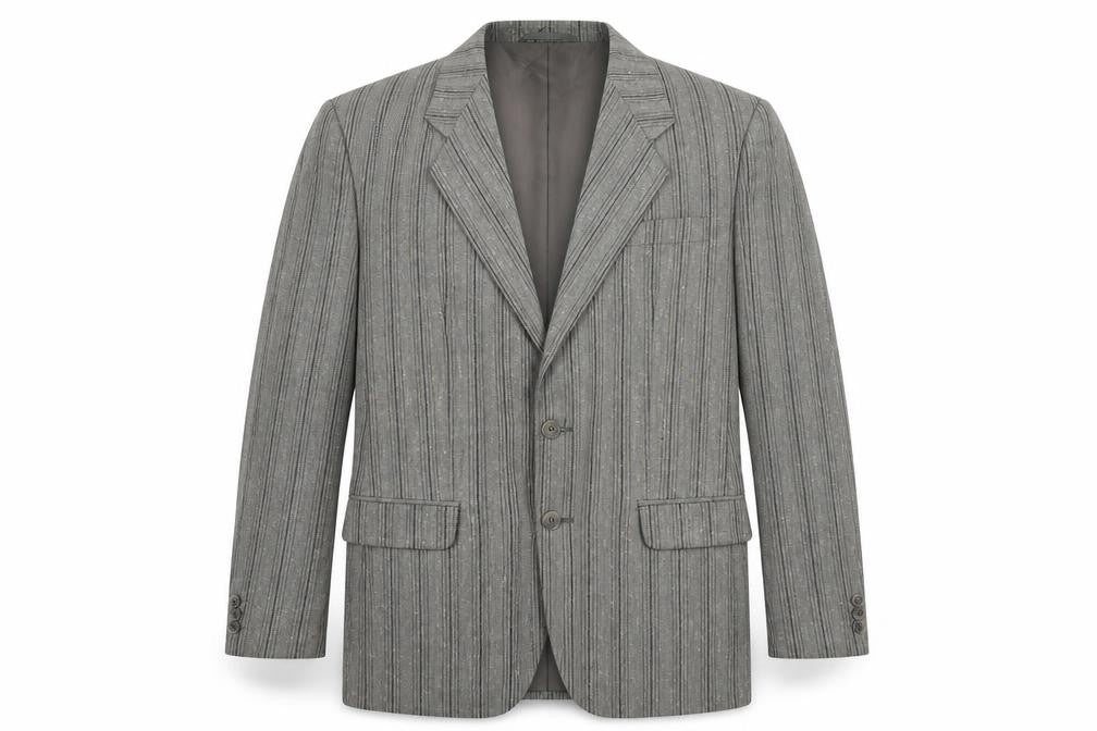 Oxley's Mens Grey Striped Cotton Jacket Blazer Size 40 Regular