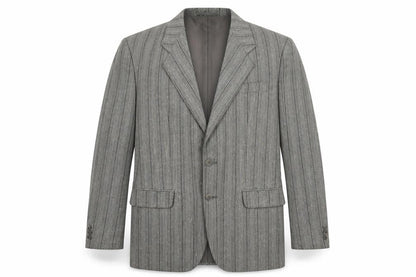 Oxley's Mens Grey Striped Cotton Jacket Blazer Size 40 Regular