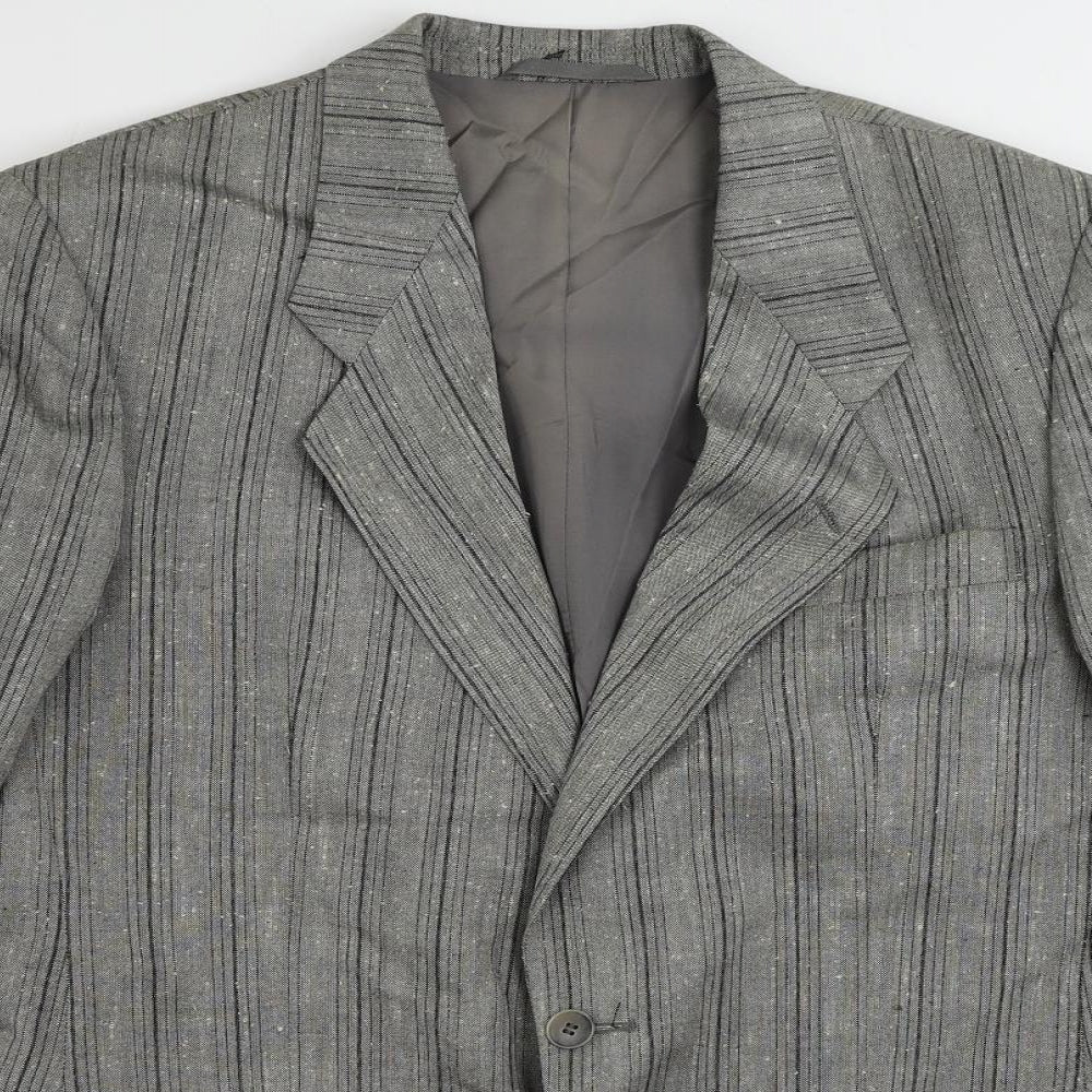 Oxley's Mens Grey Striped Cotton Jacket Blazer Size 40 Regular