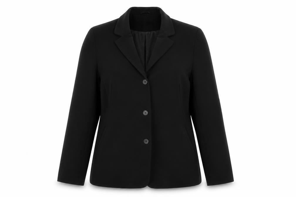 AMARANTO Womens Black Jacket Blazer Size 14 Button