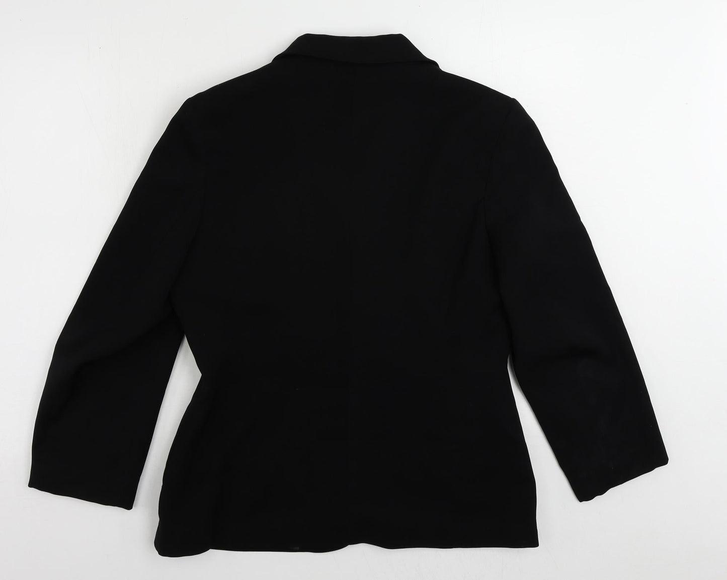 AMARANTO Womens Black Jacket Blazer Size 14 Button