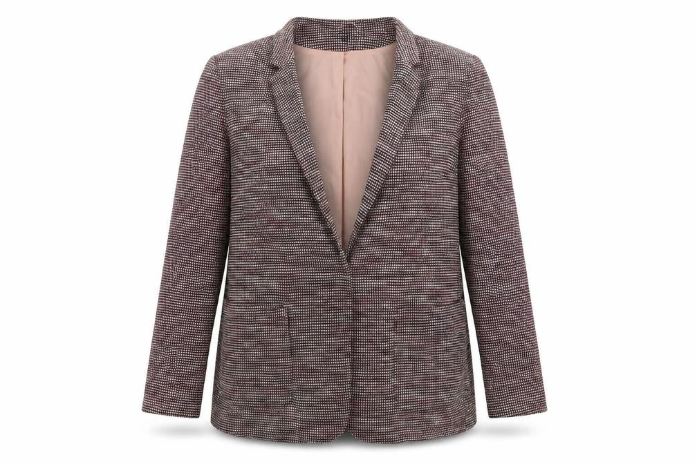 New Look Womens Pink Geometric Jacket Blazer Size 12 Snap