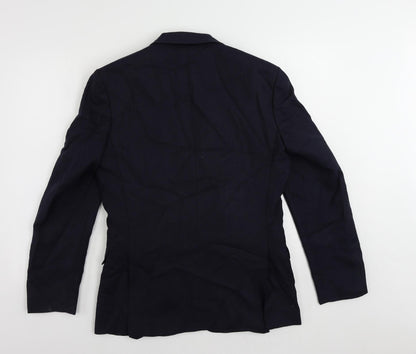 Racing Green Mens Blue Wool Jacket Suit Jacket Size 38 Regular