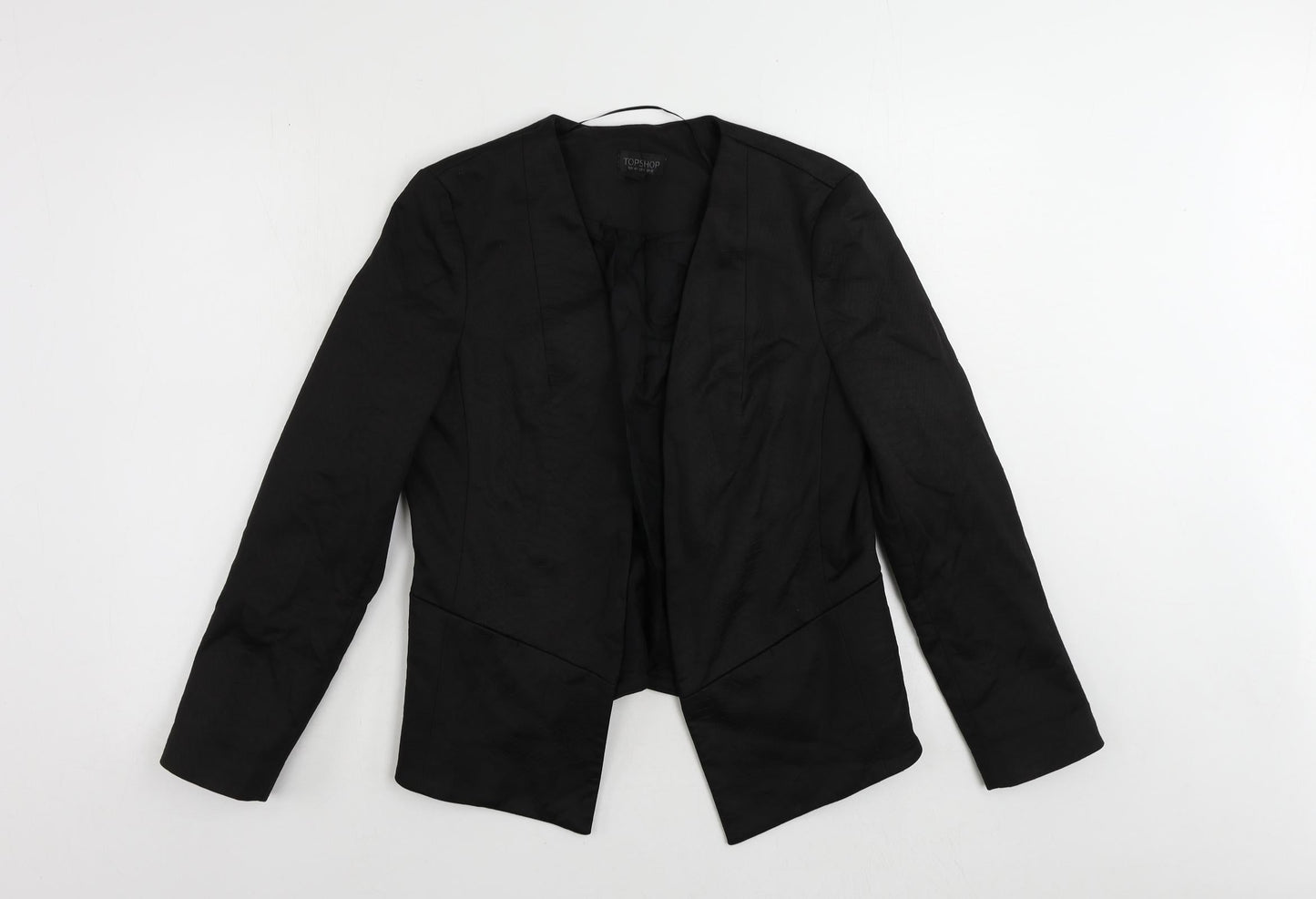 Topshop Womens Black Animal Print Jacket Blazer Size 12 - Open