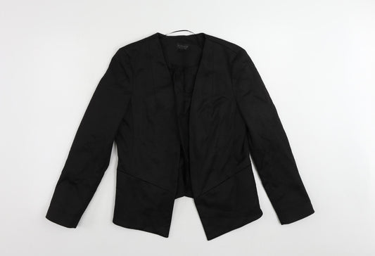 Topshop Womens Black Animal Print Jacket Blazer Size 12 - Open