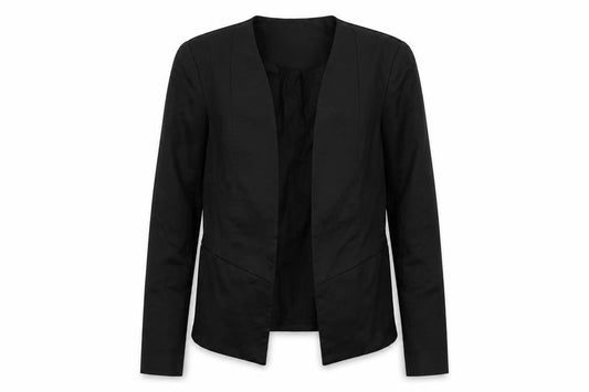 Topshop Womens Black Animal Print Jacket Blazer Size 12 - Open