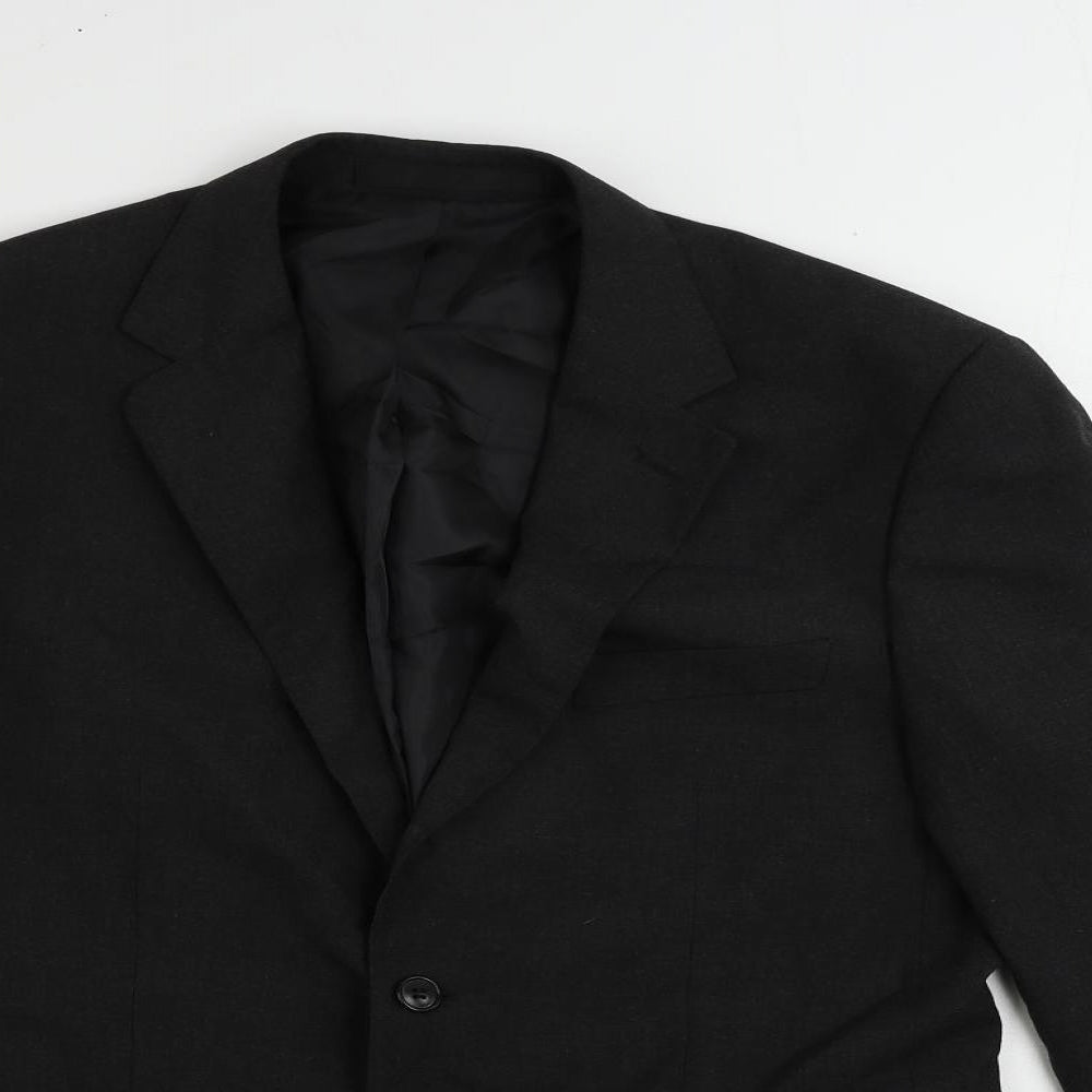 Marks and Spencer Mens Black Polyester Jacket Suit Jacket Size 38 Regular