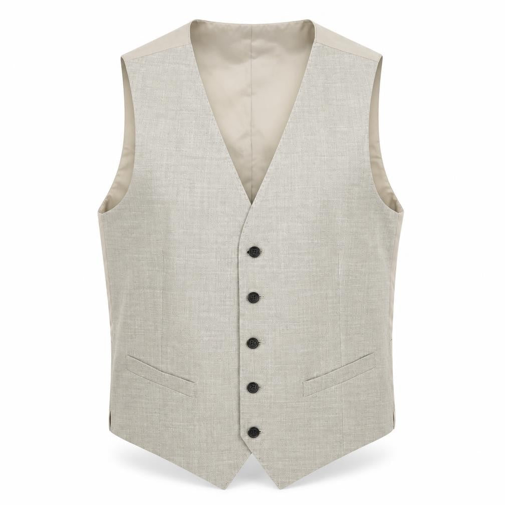 Marks & Spencer Mens Grey Linen Jacket Suit Waistcoat Size 38 Regular