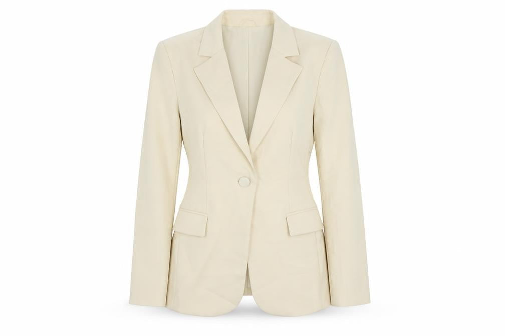 Boa Womens Beige Jacket Blazer Size S Button