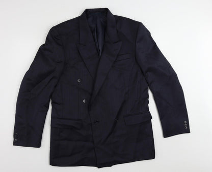 Additional front view of Canda men’s blue wool jacket suit jacket, size 40, regular