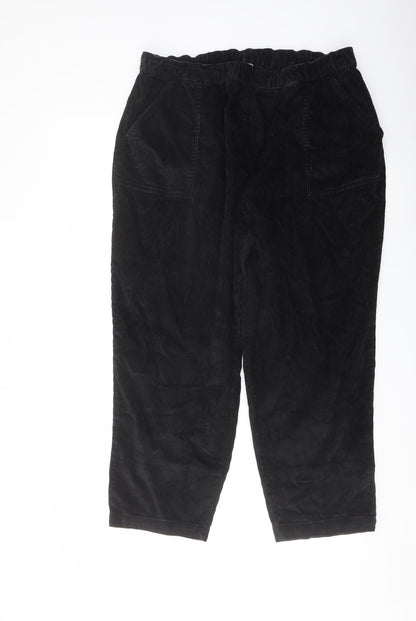 Classics Womens Black Cotton Trousers Size 20 L24 in Regular