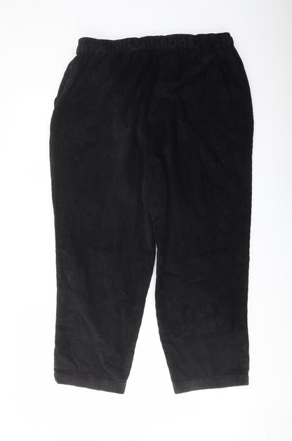 Classics Womens Black Cotton Trousers Size 20 L24 in Regular