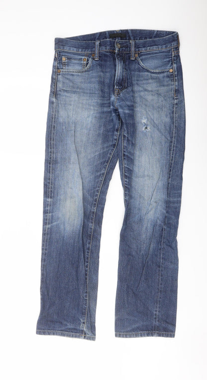 Uniqlo Mens Blue Cotton Straight Jeans Size 29 in L34 in Regular Button
