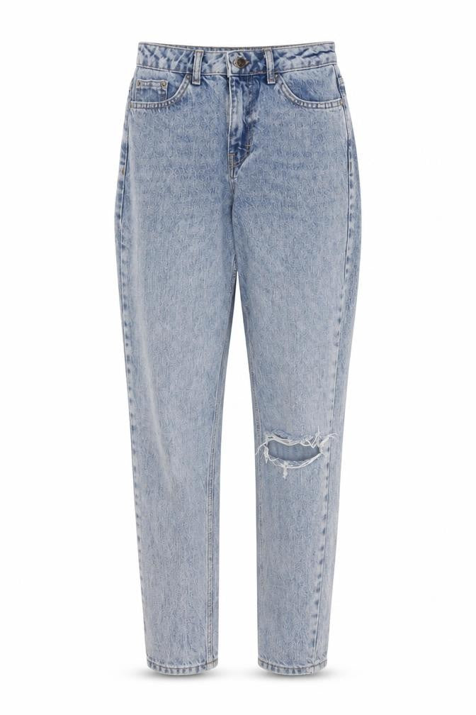 Topshop Womens Blue Cotton Mom Jeans Size 26 in L29 in Regular Button