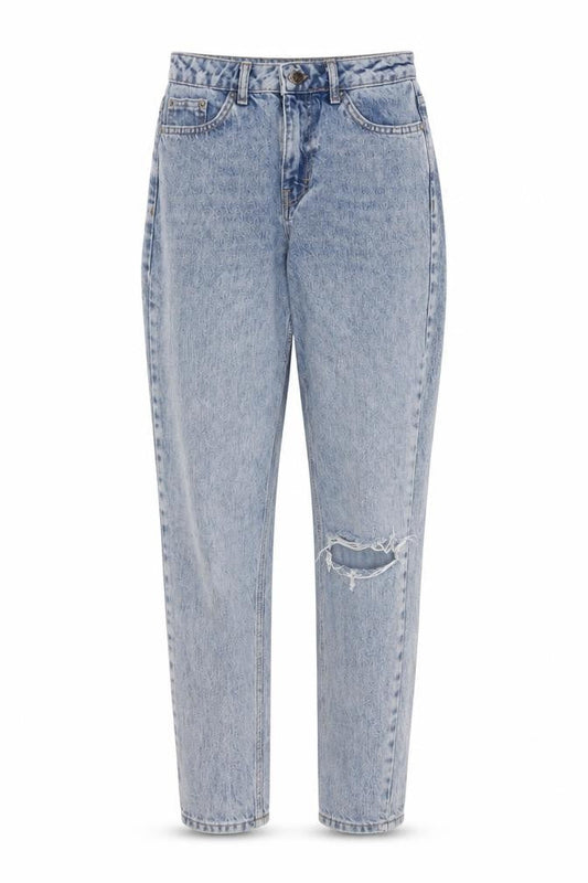 Topshop Womens Blue Cotton Mom Jeans Size 26 in L29 in Regular Button