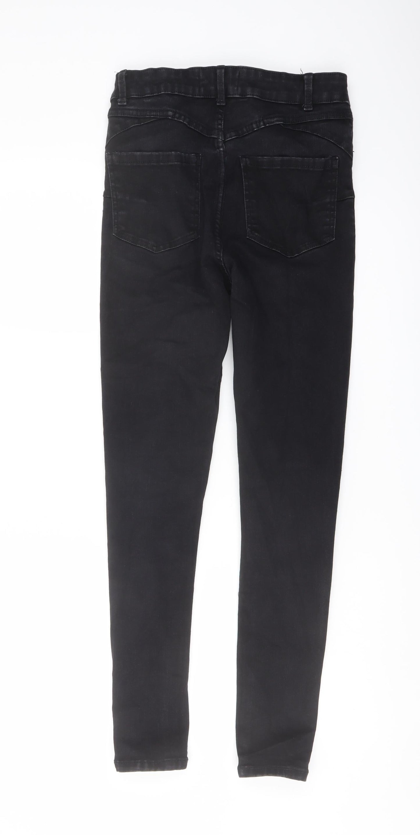 New Look Womens Black Cotton Skinny Jeans Size 10 L27 in Regular Button