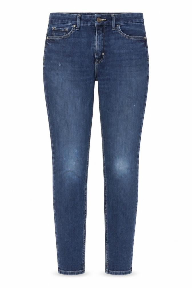 Marks & Spencer Womens Blue Cotton Skinny Jeans Size 12 L26 in Regular Button