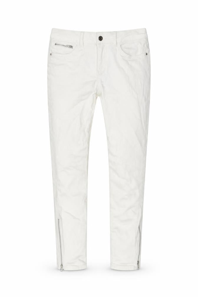 Marks & Spencer Womens Ivory Cotton Skinny Jeans Size 10 L26 in Regular Button